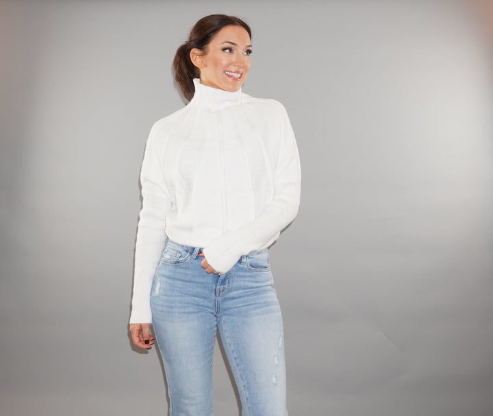 Aspen Ribbed Mock-Neck Sweater