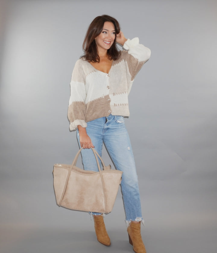 Haven Beige Knit Cardigan