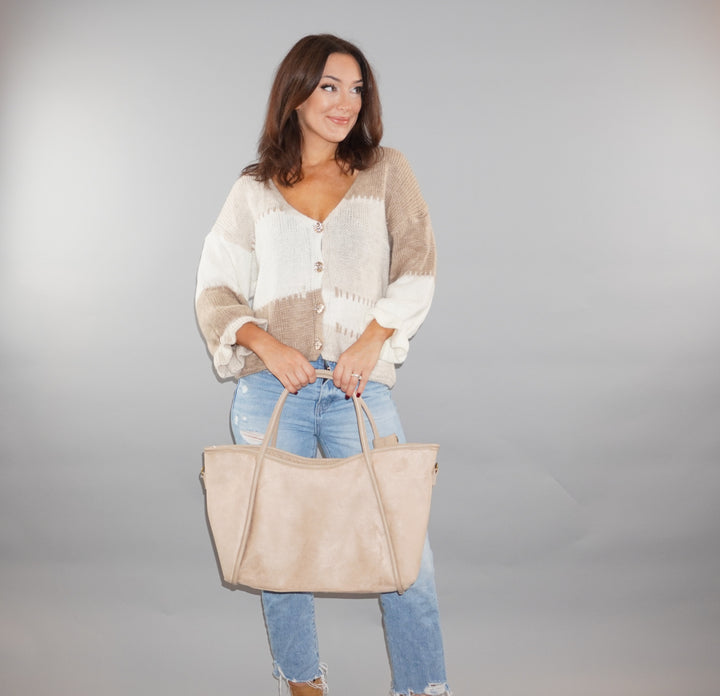 Everyday Faux Suede Shoulder Tote